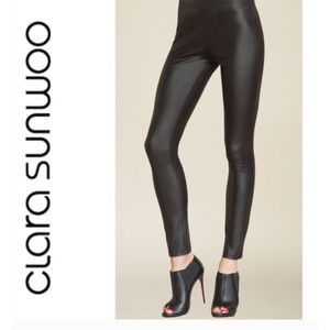 Ciara Sun Woo Liquid Leather Black Leggings Large